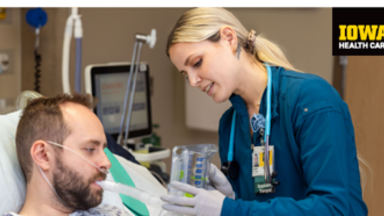 Respiratory Therapist giving care to a patient
